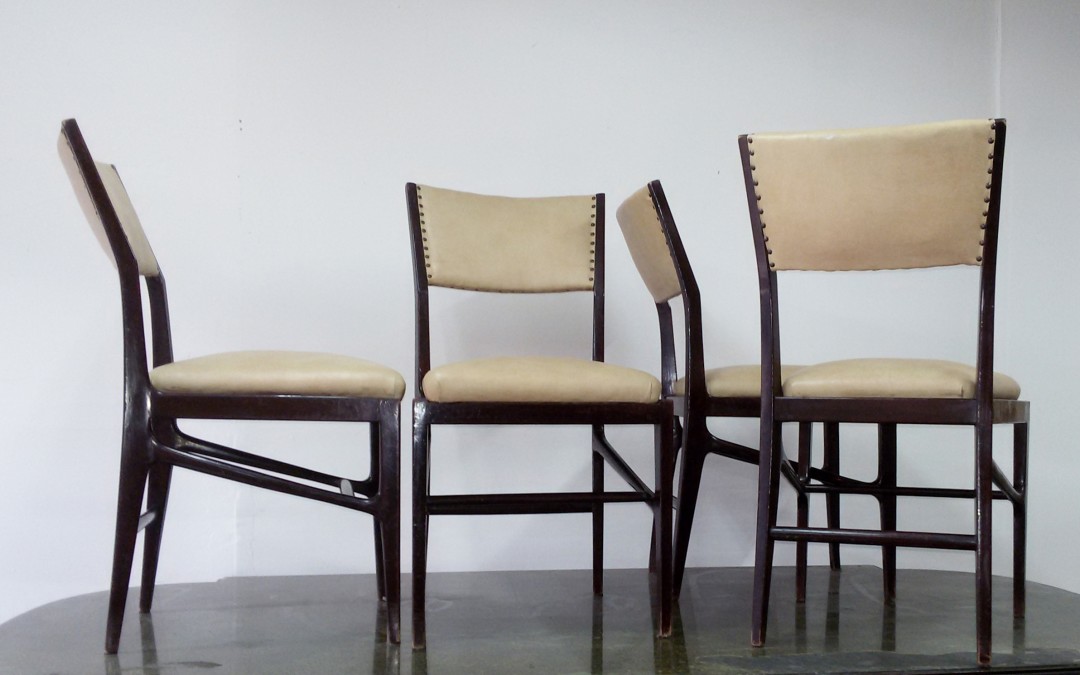 set di 4 sedie Cassina anni 50 60 design italiano,Gio Ponti chairs, modernariato