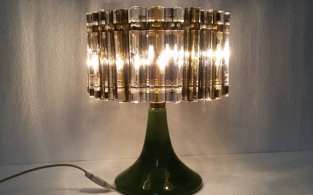 Rare Lampada da tavolo light Lamp Design Venini,Vistosi vetro Murano anni 50-60