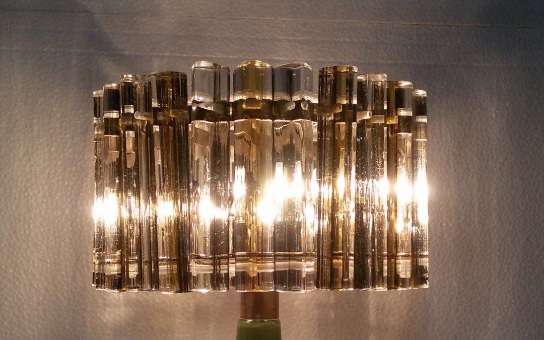 Rare Lampada da tavolo light Lamp Design Venini,Vistosi vetro Murano anni 50-60