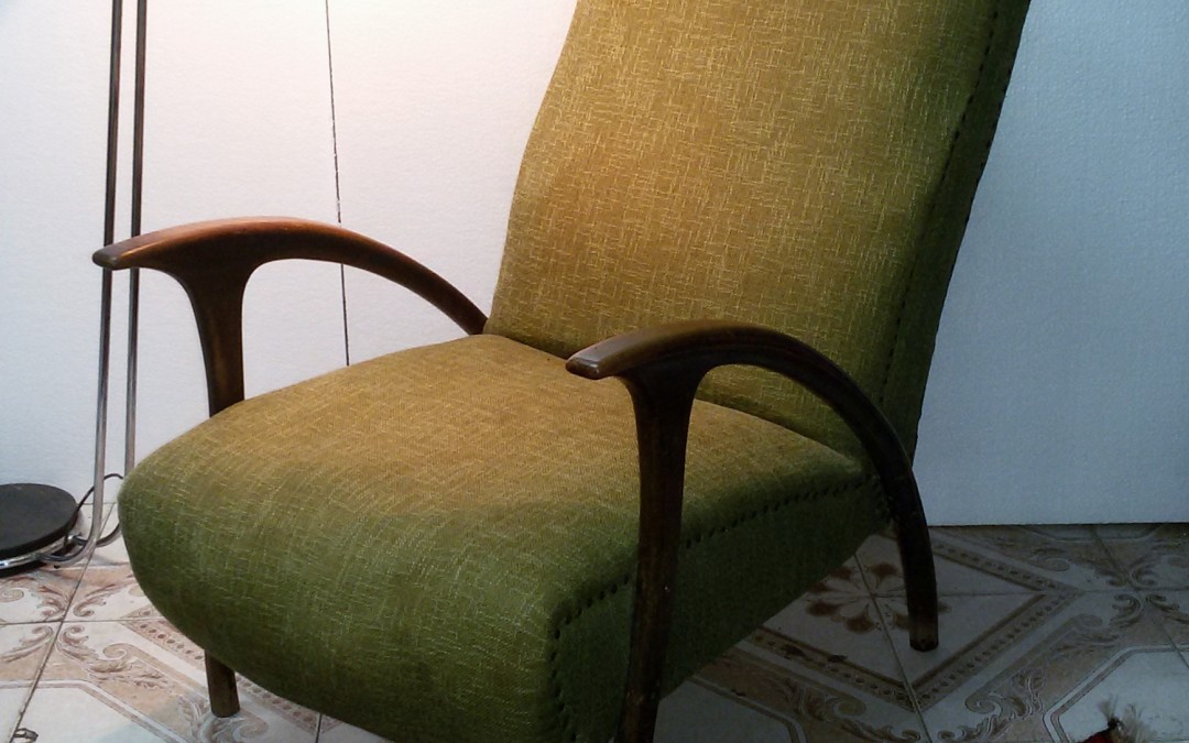 Poltrone armchairs anni 50 in stoffa verde modernariato,art deco design italien