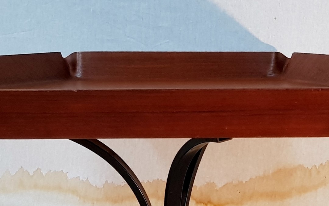 Tavolo coffe table esagonale Design Carlo Ratti Legno curvato Mid-Century 50