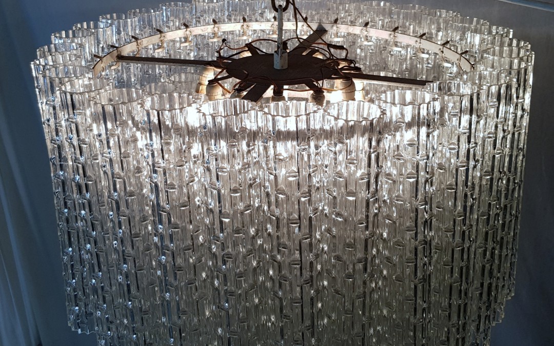 Grande Lampadario Chandeliers vetro murano by Toni Zuccheri for Venini, anni 60