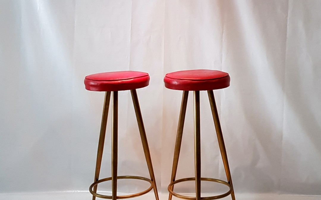 Sgabelli in ottone,stools brass,gamba a spillo,anni ’50,design Gio Ponti Italia