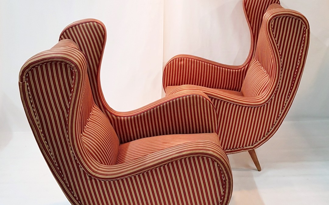Coppia di poltrone armchair design Italiano mid century 1950 modernariato