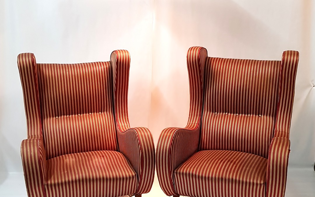 Coppia di poltrone armchair design Italiano mid century 1950 modernariato