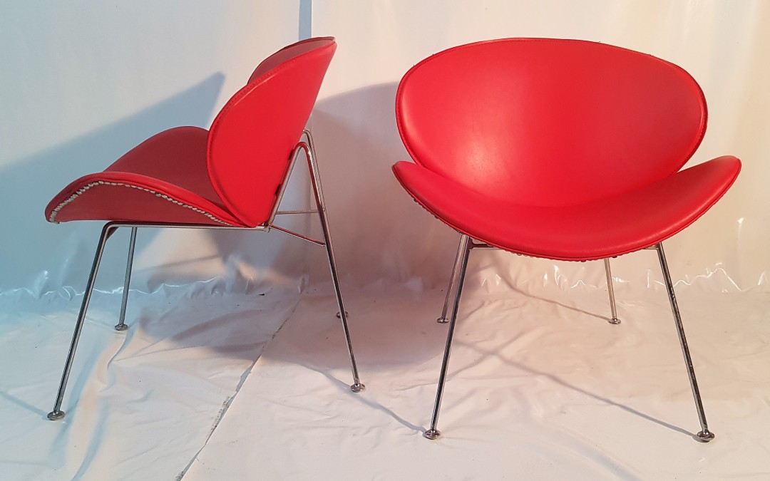 Coppia di sedie anni 50 in metallo cromato