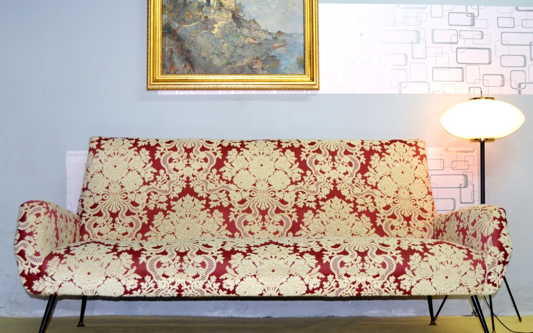 Divano sofà stoffa originale anni 60 attribuzione al design Gio Ponti