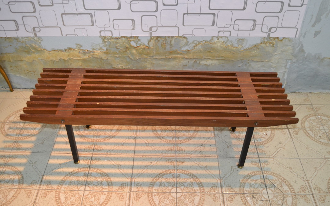 Panca,bench in legno teak produzione Fiarm design anni 60 Italia