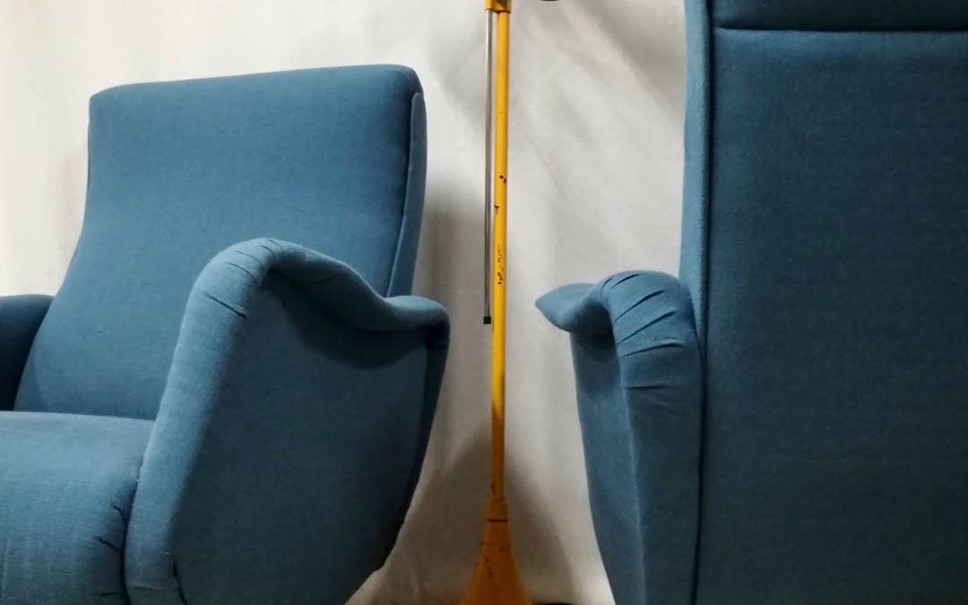 Poltrone media misura armchairs chairs anni 50 stoffa