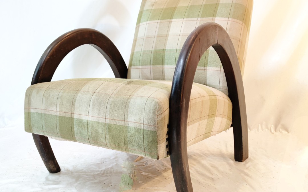 Poltrona archamir chair Art Deco in legno curvo prod. .Ducrot Palermo anni 50
